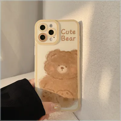 Brown Plush Bear Phone Case Cat Eye
