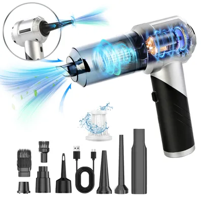 1Pc Cordless Car Vacuum Cleaner Portable Handheld Vacuum With 20000PA Suction Brushless Motor 3 Suction Levels Type-C Rechargeable Compressed Air Duster Blower For Home Car Camp Office