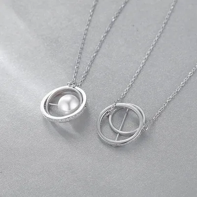 Silver Globe Pearl Necklace Women Fashion