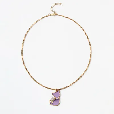 Cartoon Cat Pendant Alloy Necklace Women
