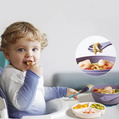 Baby Portable Non-slip Anti-fall Silicone Bowl