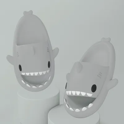 Cartoon Shark Slippers Funny Cutes Soft Slipper Indoor Outdoor  Shoes For Women Men Couples
