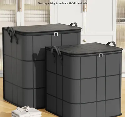 Large Capacity Clothes Storage Bag, Wardrobe Organizer For Clothing & Quilts, Ideal For School & Moving Luggage Storage