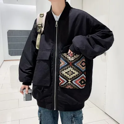 Large Pocket Collarless Embroidery Short Ethnic Style Casual Jacket