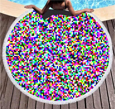 3D printed microfiber round beach towel