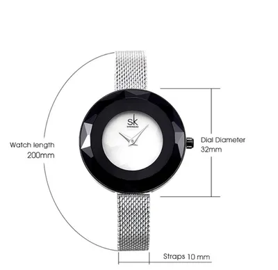 Lady's New Pattern Glass Simple Mesh Belt Quartz Watch
