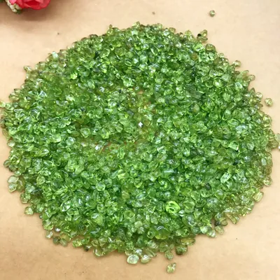 Natural Crushed Peridot Crystal Ornament Craft Accessories