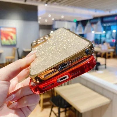 Glitter Plating Straight Edge Phone Case