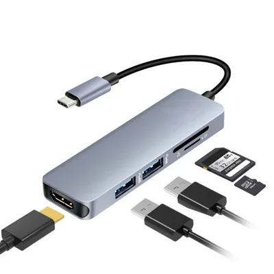 Stylish 5-in-1 Notebook Extension Dock Card Reader