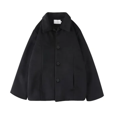 All-match Bf Couple Loose Casual Jacket Woolen Coat Trend