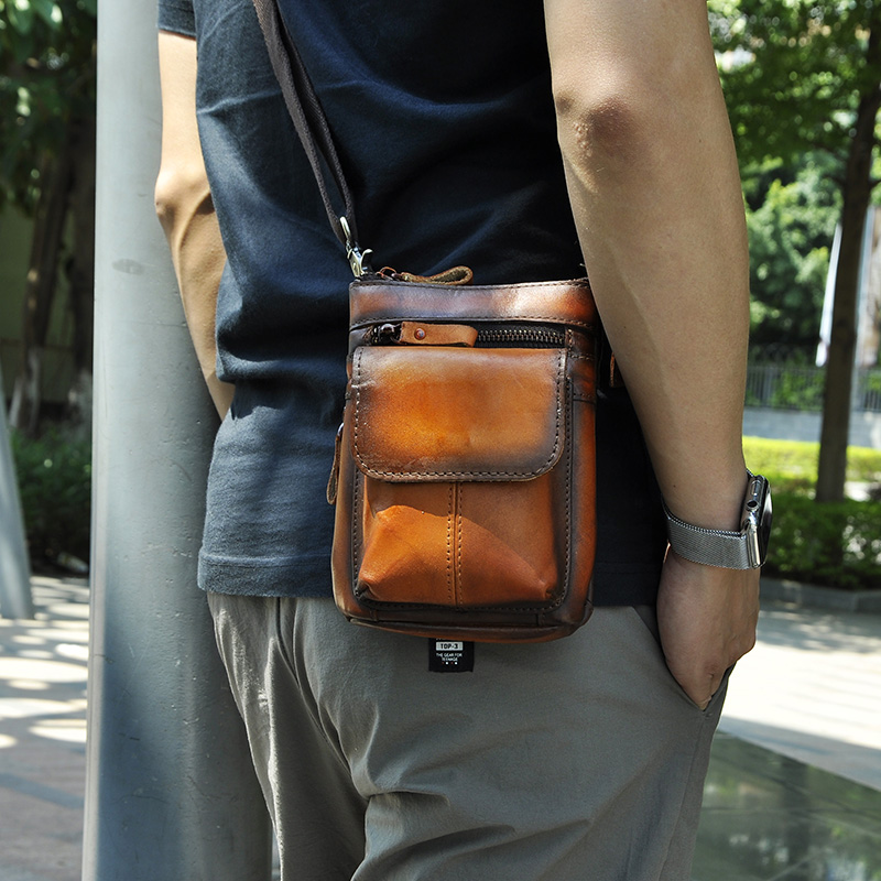 Casual leather retro wear belt multifunctional shoulder bag