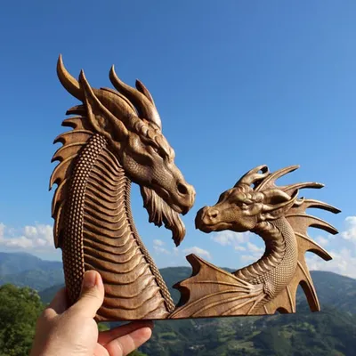 New Simulation Of Double Long Dragon Animal Home Yard Wall Resin Crafts Wall Hanging