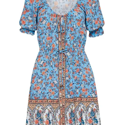 Short Sleeve Floral Dress For Women