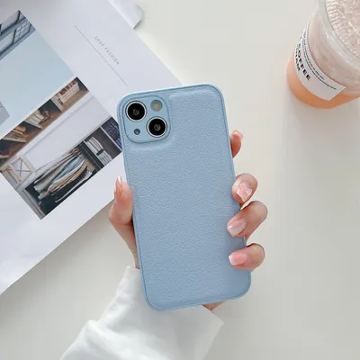 Solid Colour Leather Silicone Phone Case