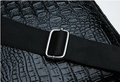 Men Business Handbag Cross Section Pattern Casual Briefcase PU Leather Messenger Bag For Men