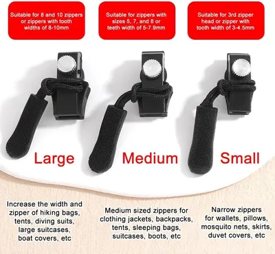 30 PCS Universal Zipper Repair Kit Zipper Fixer, Plastic Detachable Pull Replacement Pulls, Quick Install Zip Heads Fix Zippers No Sewing Required For Bags Purses Jackets Coats ,3 Different Size