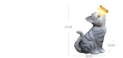 Creative Resin Cat Solar Sculpture Ornaments Outdoor Villa Courtyard Statue Crafts Garden Micro Landscape Decoration Accessories
