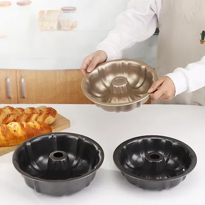 Non-stick Cake Pan Heavy Duty Carbon Steel Fluted Tube Round Cake Baking Pan Pound Cake Pan Buntz Cake Pan Tube Bakeware Cake Mold Baking Mold For Jello Gelatin Chocoflan Flan