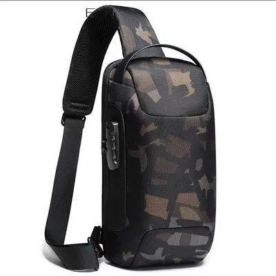 Men's waterproof shoulder bag men's business Korean messenger bag men's trend chest bag