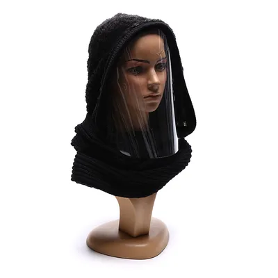 Outdoor Sports Headwear Scarves Transparent Hooded Sdult Hat Winter Scarf Warm Full Face Scarf Cycling Scarves Full Face Mask
