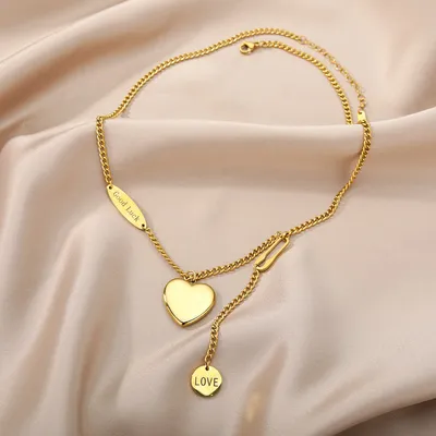 New Fashion Heart Shaped Pendant Titanium Steel Necklace