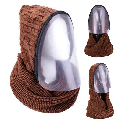 Outdoor Sports Headwear Scarves Transparent Hooded Sdult Hat Winter Scarf Warm Full Face Scarf Cycling Scarves Full Face Mask