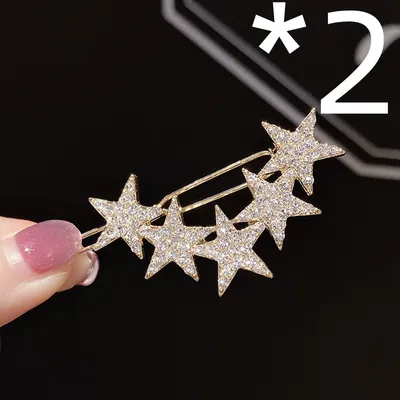 Five-pointed star rhinestone hair clip Liu Haibin clip