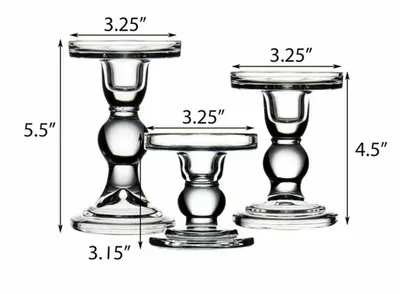 Glass Candle Holder Transparent Glass Set Candle Holder High Foot Crafts Wax Holder