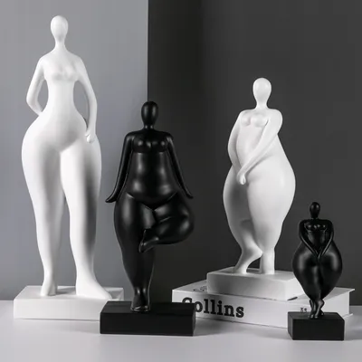 Modern Simple Fat Woman Abstract Figure Sculpture Home Living Room Hotel Window Crafts Furnishings