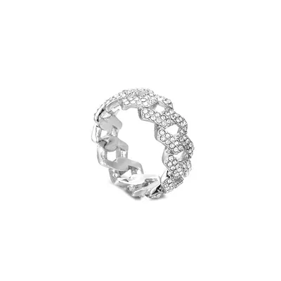 Diamond Shiny Ring 9mm Cuban Link Chain Ring