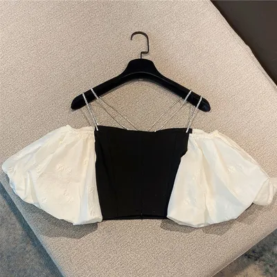 French Puff Sleeve Shirt Temperament Chic Short Top Women's Clothing