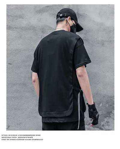 Summer Men's Short-sleeved T-shirt With Round Neck Streamers