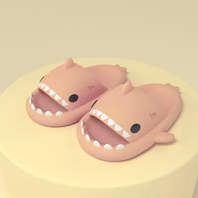 Cartoon Shark Slippers Funny Cutes Soft Slipper Indoor Outdoor  Shoes For Women Men Couples