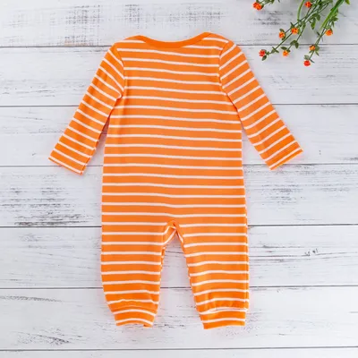 Spring and autumn new baby cotton striped jumpsuit
