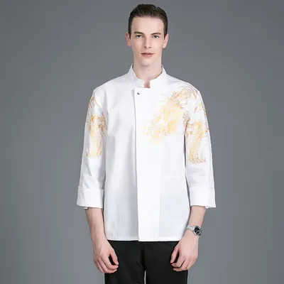 High-grade Chef Work Clothes Men's Dragon Robe Fashion