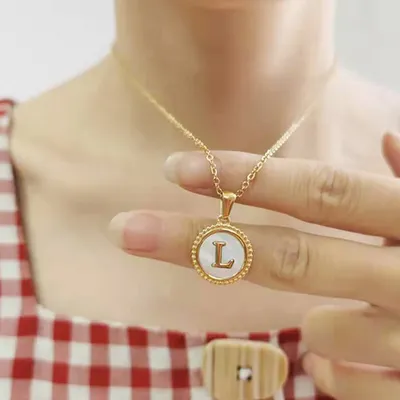 Fashion Stainless Steel Letter Necklace Female