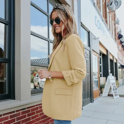 Pure Color Lapel Casual Fashion Small Suit