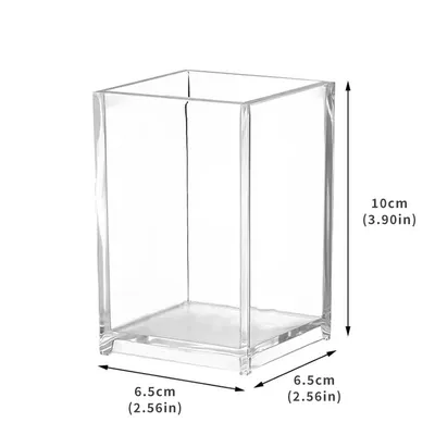 1, 2, 3 Pack Clear Acrylic Cosmetic Pencil Pen Holder Cup, Clear Makeup Brush Holder, Desk Acrylic Brushes Storage