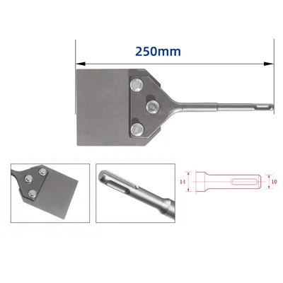 Round Handle Four Pits Chisel House Decoration Floor Shovel Chisel Shovel Tile Floor Cleaning