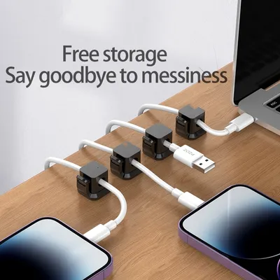 Data Cable Desktop Wall Stickers Without Punching For Fixed Storage