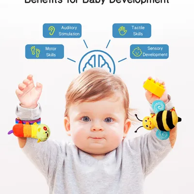 Baby Wrist Rattle Socks And Foot Finder Set Perfect Baby Toys For 0-12 Months Newborn Boys And Girls As Shower Gifts Garden Bug Series