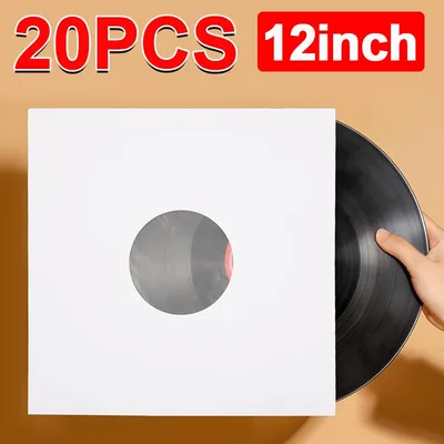 20 قطعة من أكياس تخزين أسطوانات الفينيل المربعة المصنوعة من ورق الكرافت
