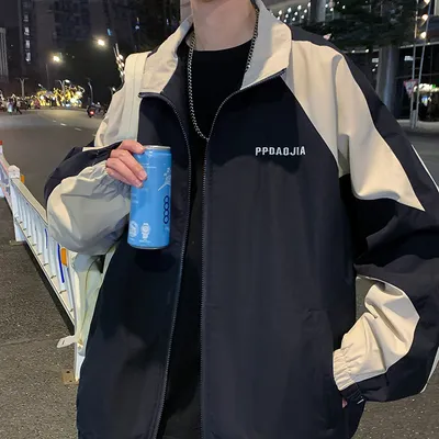 Autumn New Men's Color Matching Workwear Jacket