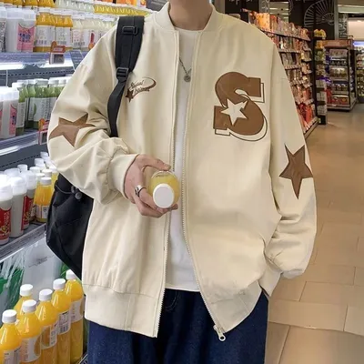 Retro Embroidered Baseball Uniform High Street Coat