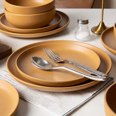 12-Piece Stoneware Dinnerware Sets With Mugs  Microwave & Dishwasher Safe Non-Toxic Dinner Plates Bowls Set  Stackable Matte Glaze Kitchenware For 3