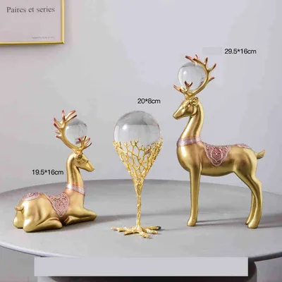 Nordic Light Luxury Metal Crystal Ball Craft Decoration