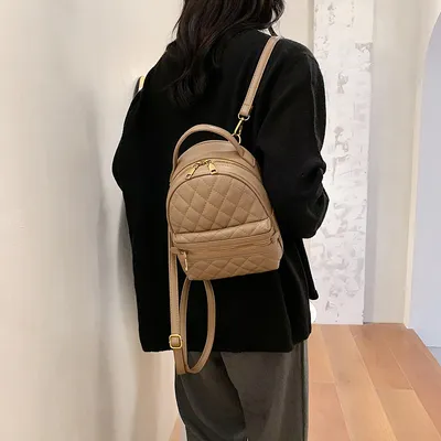 Women's  Korean Style Embroidered Line Rhombus Bag