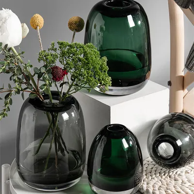 Japanese Simple Flower Arrangement Craft Glass Vase Ornament