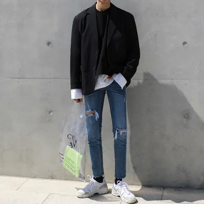 Blazer male Korean version of the trend of single West loose casual suit