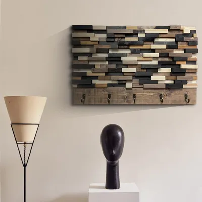 Solid Wood Copper Hook Functional Physical Painting Wall Mural